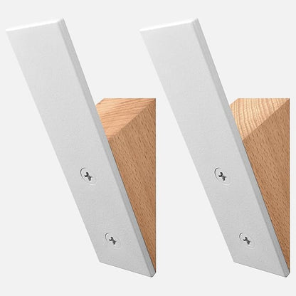 Homeforia Beech Wood Coat Hooks, High End Beech Wood & White Metal Wall Mounted by Homeforia
