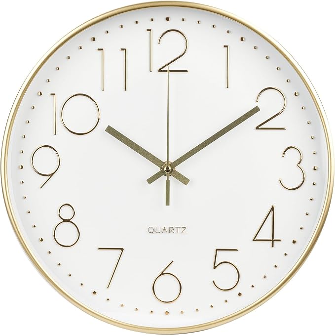 Wall Clock Non-Ticking Silent Modern Simple Style Round Decor Clock by BAKBRAND