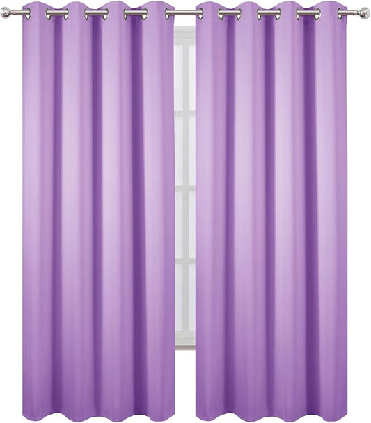 LEMOMO Blackout Curtains 52 x 90 Inch Long Lavender Curtains Set of 2 Panels - Image 2