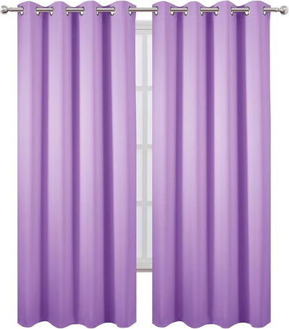 LEMOMO Blackout Curtains 52 x 120 Inch Long Lavender Curtains Set of 2 Panels - Image 2