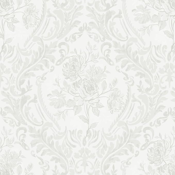 Ismoon Peel and Stick Wallpaper Vintage Floral Contact Paper Boho White and by Ismoon