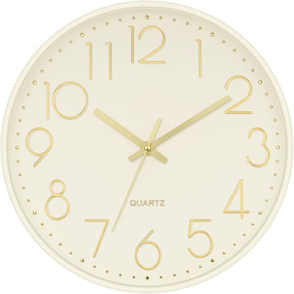 Foxtop Modern Wall Clock Silent Non Ticking Battery Operated Quartz Round Wall by Foxtop