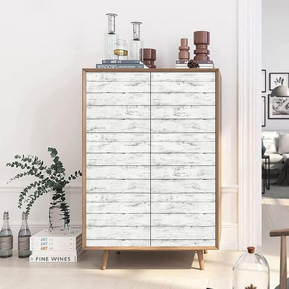 Arthome 17''x120'' White Wood Contact Paper, Peel and Stick Vinyl Wallpaper - Image 4