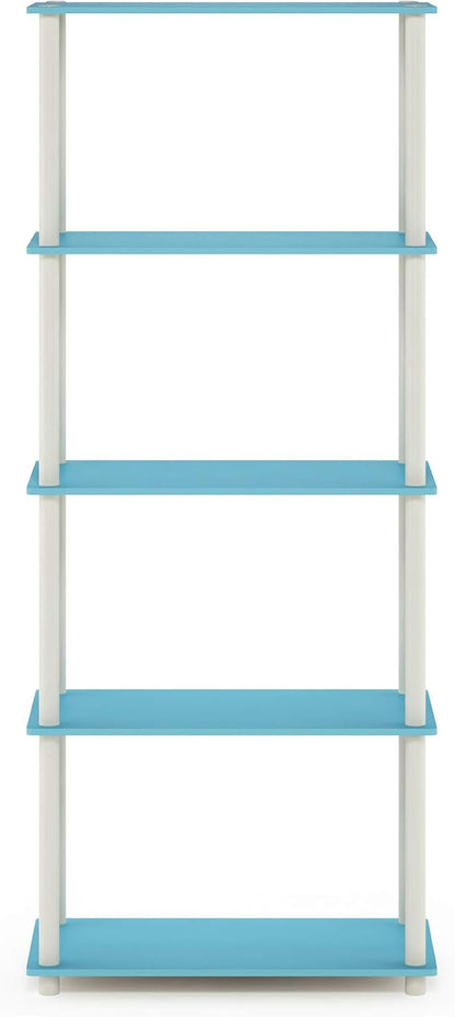 Furinno TURN-N-TUBE Storage Shelves, 5-Tier Book Shelf, Corner Shelf, Toolless - Image 7