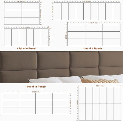 IFNOW Upholstered Wall Mounted Headboard, 3D Peel & Stick Soundproof Wall Panels - Image 6
