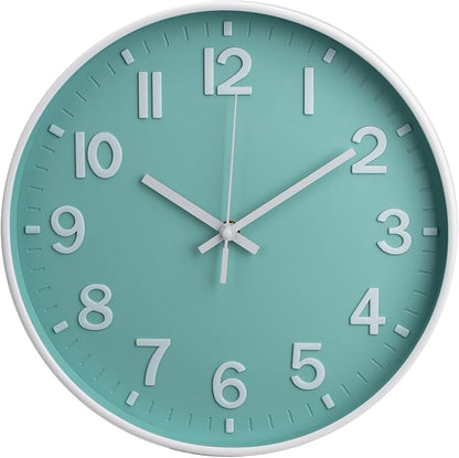 Wall Clock Modern Simple Quartz Decorative Clock Non-Ticking Silent Battery by BAKBRAND
