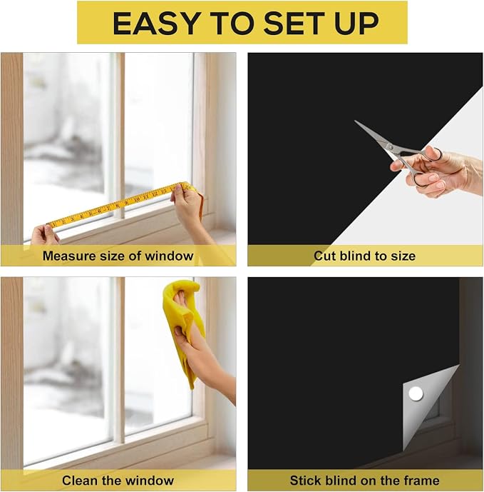 RUseeN Portable Blackout Shades Travel Window Blackout Curtains, 100% Blackout - Image 4