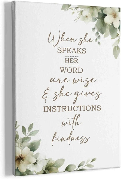 HIWX Christian Wall Decor, Sage Green Botanical Bible Verses Framed Canvas by HIWX