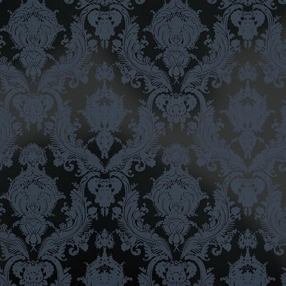 Tempaper Textured Black Damsel Removable Peel and Stick Damask Wallpaper by TempaperCo