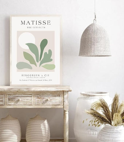 Unframed Sage Green Wall Art Set of 3, 12x16IN Abstract Matisse Wall Decor - Image 5
