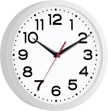 Wall Clock Silent Non-Ticking Modern Clock Battery Operated 8 Inch Small - Image 2