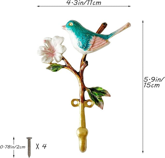 2 Pack Decorative Wall Hooks, Vintage Bird Shaped Metal Wall Hook - Image 2