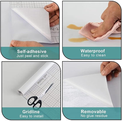 Arthome 17"x120" White Contact Paper, Peel and Stick Matte Wallpaper, Self - Image 7