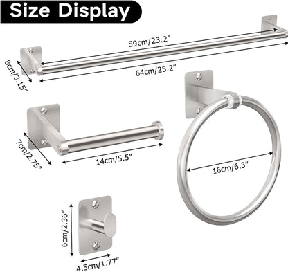 Brushed Nickel Bathroom Accessories Set, KLJKPA 4 Pieces Bathroom Hardware Set - Image 7