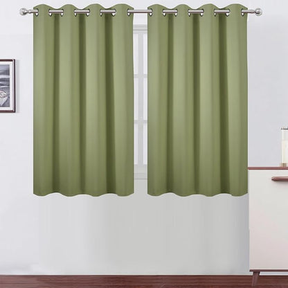 LEMOMO Sage Green Thermal Blackout Curtains/52 x 45 Inch/Set of 2 Panels Room by Lemomo