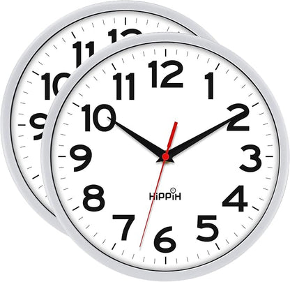 HIPPIH Wall Clock 2 Pack, 10 Inch Modern Wall Clocks Battery Operated, Non - Image 9