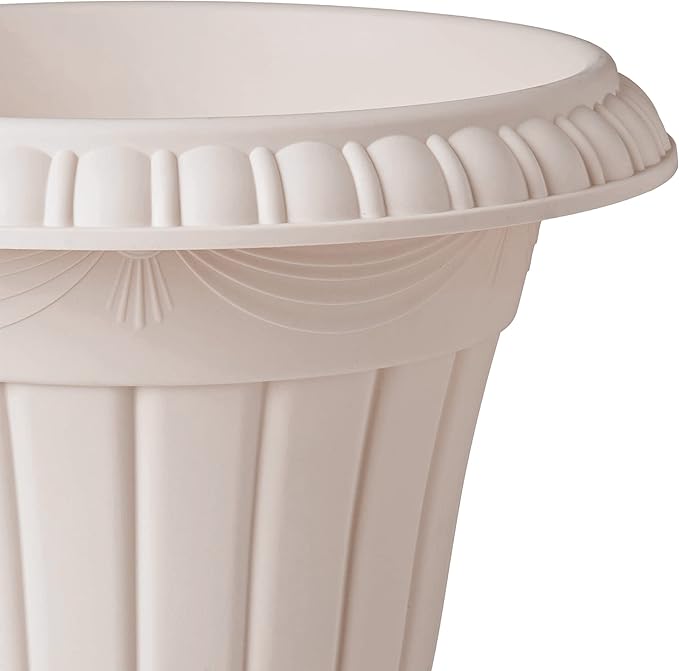 PL20TP Classic Traditional Plastic Urn Planter Indoor/Outdoor, 10" x 12", Taupe