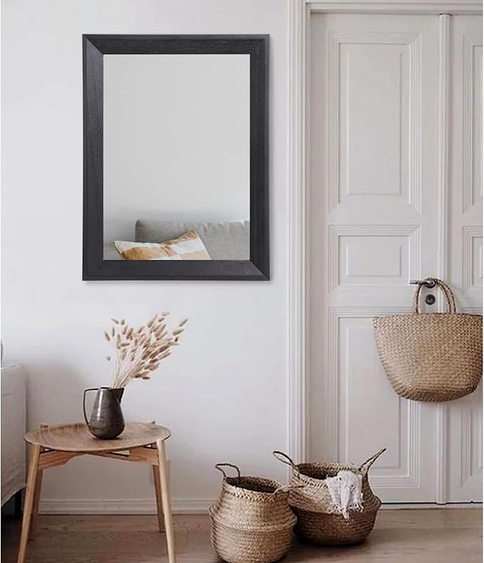 AAZZKANG Black Mirrors for Wall Rectangle Wood Framed Large 26"x18" Decorative - Image 5