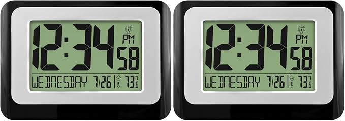 La Crosse Technology W88631 Digital Atomic Black Wall Clock by LaCrosseTechnology