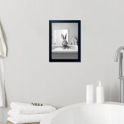 Kids Bathroom Wall Art Black and White Cute Animal Canvas Print Painting Funny - Image 7