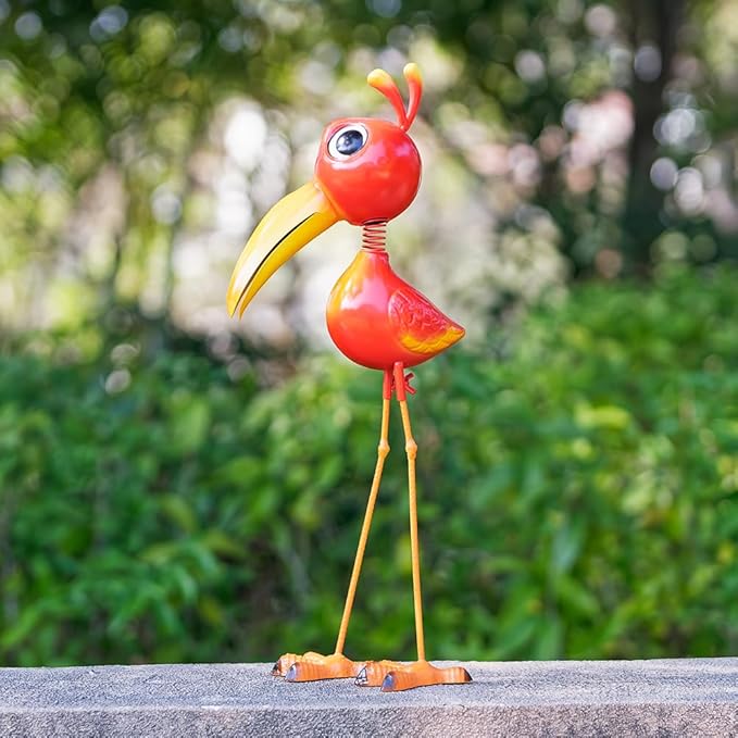 21.6" Cardinal Statue Metal Yard Decorations Outdoor & Indoor,Cardinal Garden Statues Sculptures Large Red Bird Ornaments,Yard Art Decor for Yard Porch Lawn,Metal Garden Decor for Outside