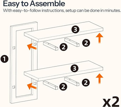 HOOBRO Floating Shelves, 15 Inch Wall Shelf Set of 3, Wall Mounted Storage - Image 7