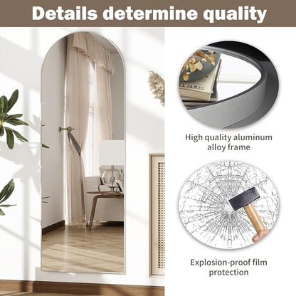 Rowjut Floor Mirror Arched Full Length Mirrors, Mirror Full Length Standing - Image 6