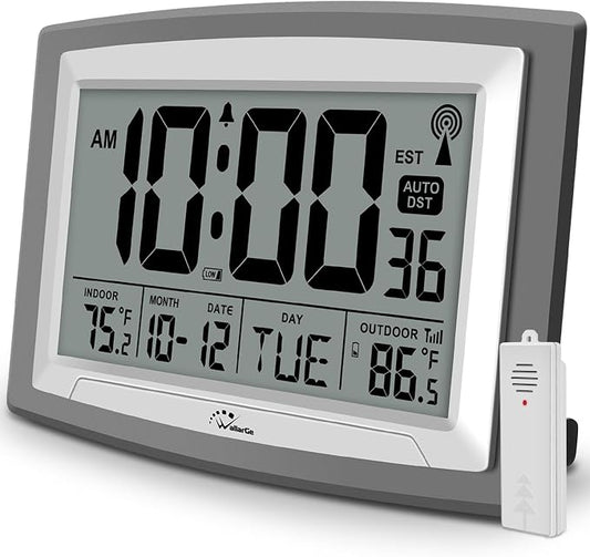 WallarGe Atomic Clock with Outdoor and Indoor Temperature by WallarGe