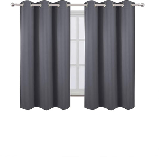 LEMOMO Blackout Curtains 40 x 63 inch/Grey Curtains Set of 2 Panels/Thermal - Image 2