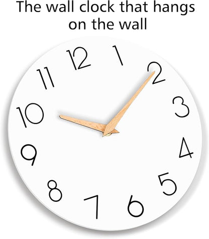 cicininc Wall Clock, 10 Inch Wooden Silent Non-Ticking, Decorative Battery - Image 7
