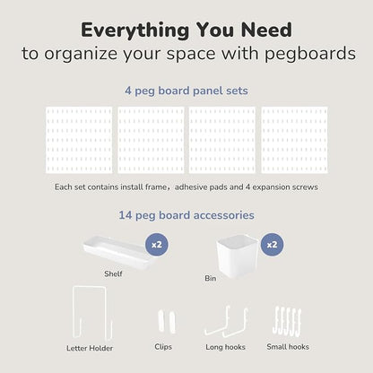 Keepo Peg Board Wall Organizer – Plastic Pegboard Panels, Modular Peg Board - Image 3