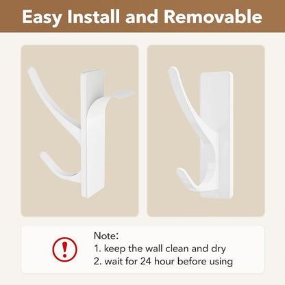 pickpiff White Self Adhesive Coat Hooks - Image 5