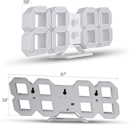 3D LED Digital Wall Clock/Desk Alarm Clock - Image 3