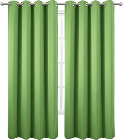 LEMOMO Blackout Curtains 52 x 90 Inch Long Light Green Curtains Set of 2 Panels - Image 2