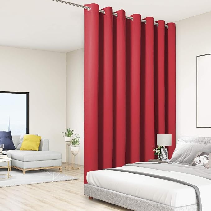 BONZER Wide Room Divider Black Curtain Total Privacy Wall Room Darkening by Bonzer