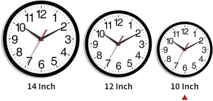 Rohioue Wall Clock Modern 10 Inch Black Battery Operated Silent Non Ticking - Image 3