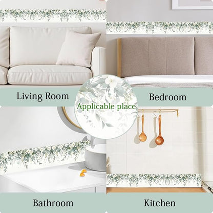 Eucalyptus Peel and Stick Wallpaper Border 196.9 x 3.9 Inch Wall Border Trim - Image 7