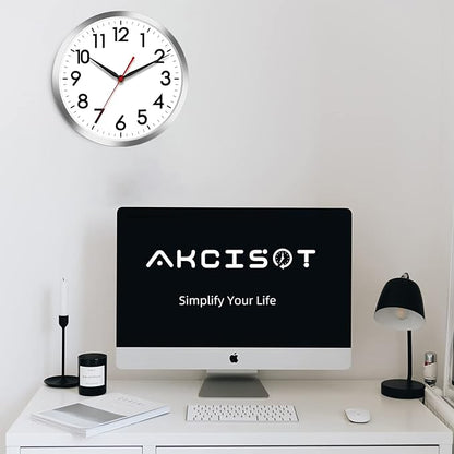 AKCISOT Wall Clock 12 Inch Silent Wall Clocks Battery Operated Non Ticking - Image 6