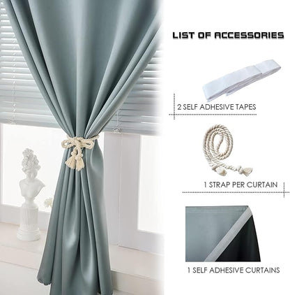 AJAZZ self Adhesive Portable 100% Blackout Curtains Simple and Easy to - Image 6