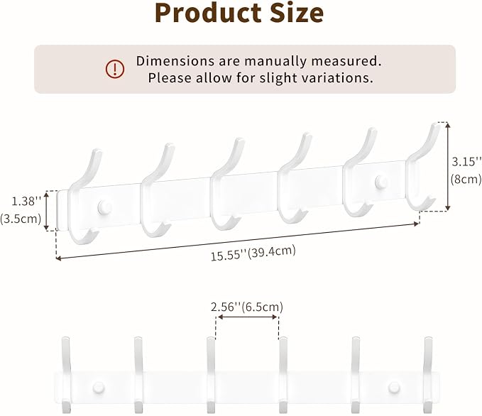 GWAAZXGZ White Wall Mounted Coat Rack - Image 6