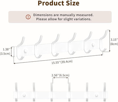 GWAAZXGZ White Coat Rack Wall Mount - Image 6