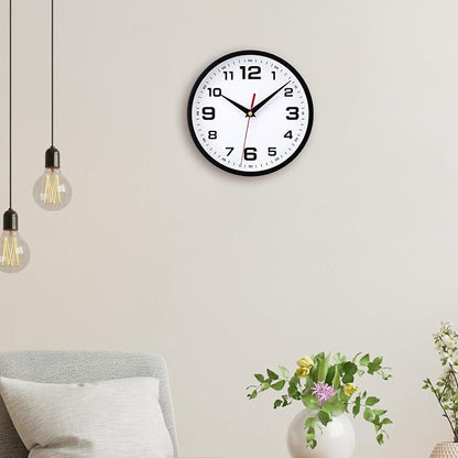 Wall Clock Silent Non-Ticking 10 Inch Clocks Battery Operated Large Numbers - Image 7