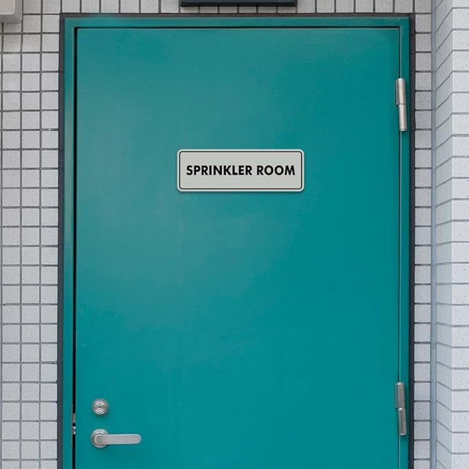 Signs ByLITA Standard Sprinkler Room Sign (Ivory/Dark Brown) - Large