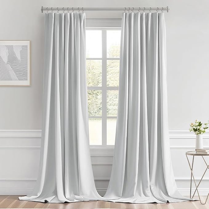 MIULEE Back Tab Light Blocking Curtains 96 Inch Long 2 Panels Set - Image 9