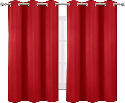 LEMOMO Blackout Curtains 38 x 54 inch/Bright Red Curtains Set of 2 - Image 2