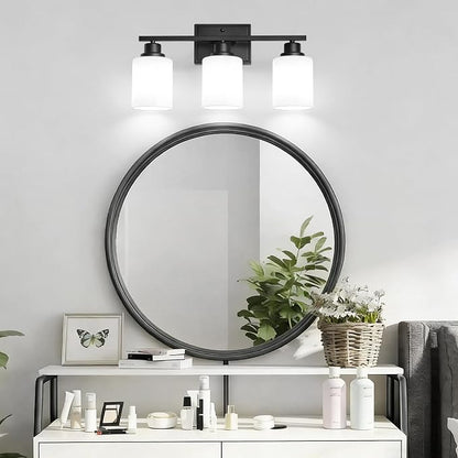 Unicozin 3-Light Bathroom Light Fixtures, Modern Black Vanity Light Over Mirror - Image 8