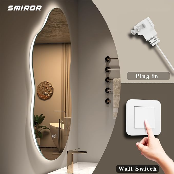 SMIROR Irregular Backlit Bathroom Mirror - Image 7
