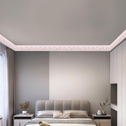 AbaBoorty 394"X4.1"Pink Flower Wallpaper Border Peel and Stick 3D Pattern Wall - Image 5