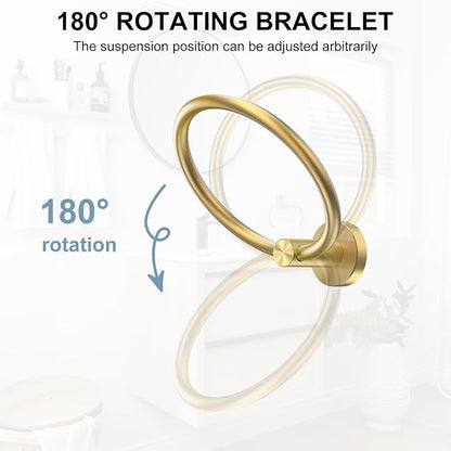 SetSail Towel Holder for Bathroom Wall Gold Towel Ring Stainless Steel Hand - Image 3
