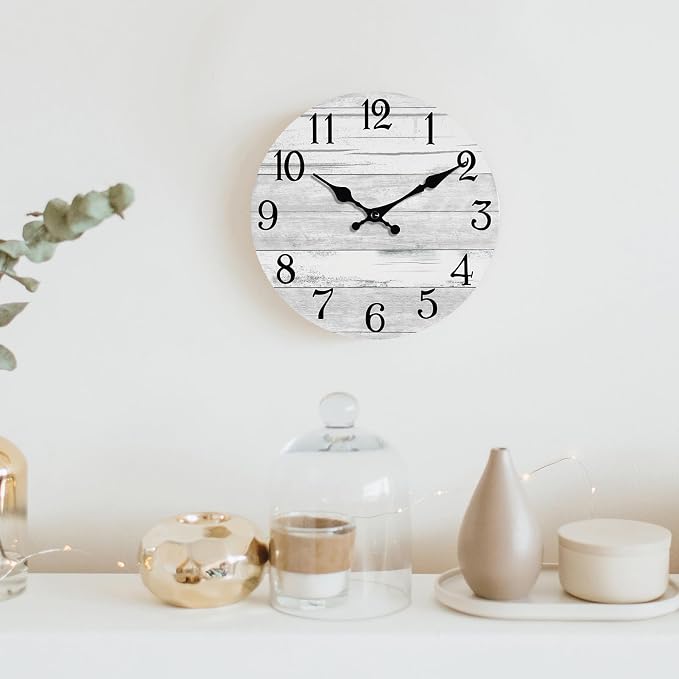 KECYET Wall Clock Battery Operated 8 Inch Gray Silent Non Ticking Country - Image 6